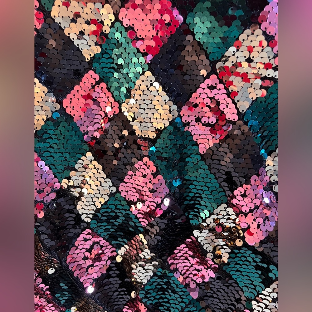 Maeve Long-Sleeve Mock-Neck Sequin Mini Dress - Picture 4 of 14